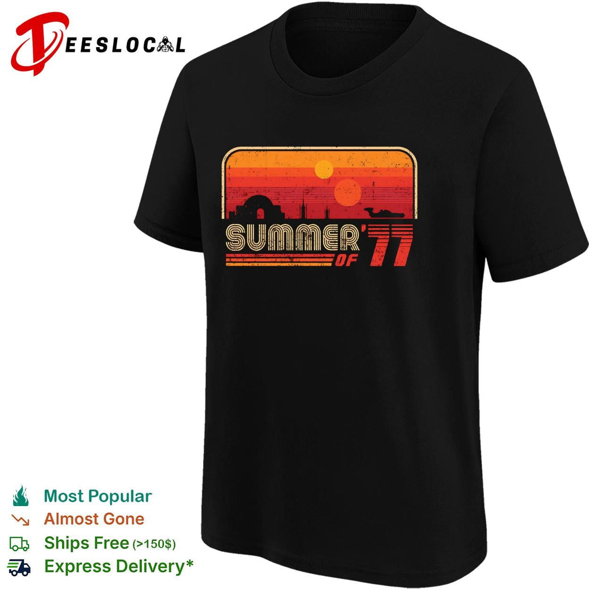 Summer of ’77 retro sunset skyline vintage graphic shirt Unisex