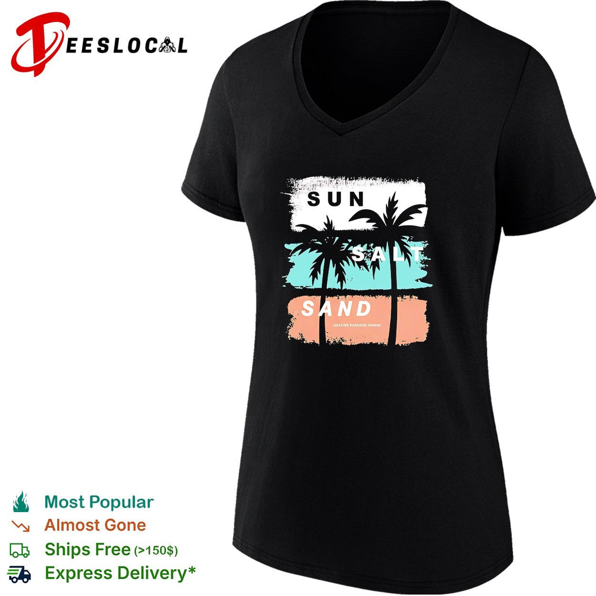 Sun salt sand beach palm trees vintage shirt Unisex