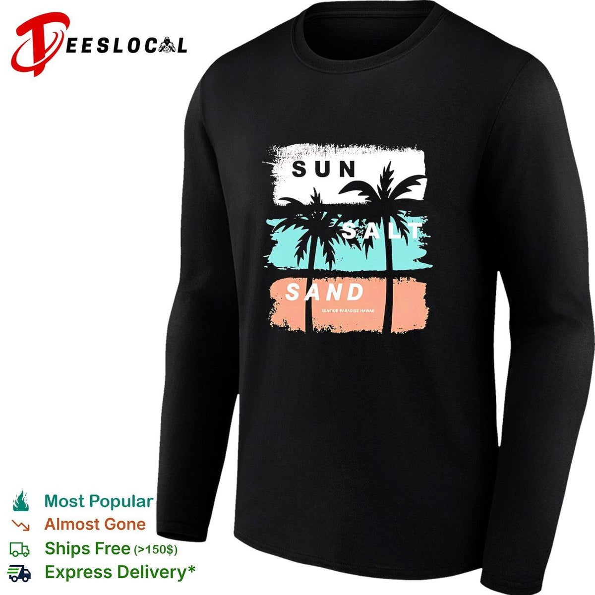 Sun salt sand beach palm trees vintage shirt Unisex