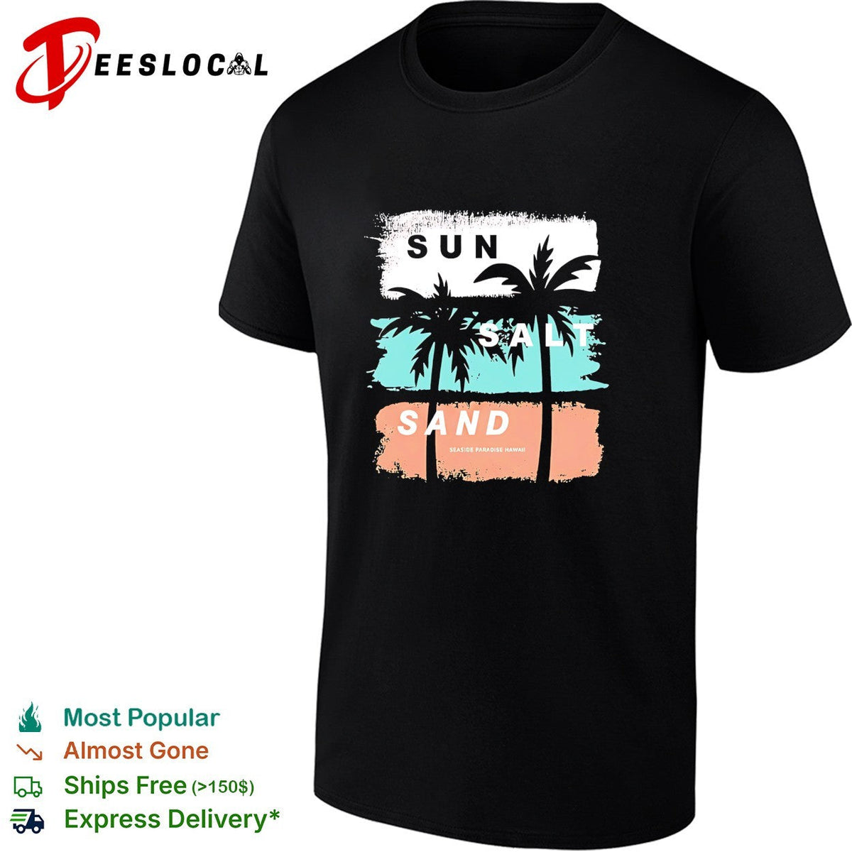 Sun salt sand beach palm trees vintage shirt Unisex