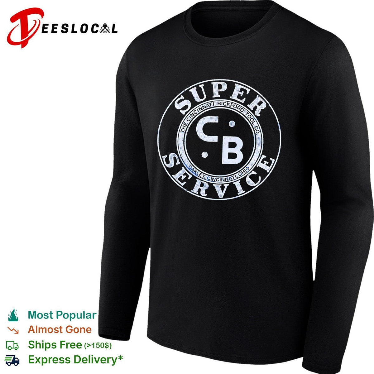 Super Service CB vintage Cincinnati gas station circular badge logo graphic shirt Unisex