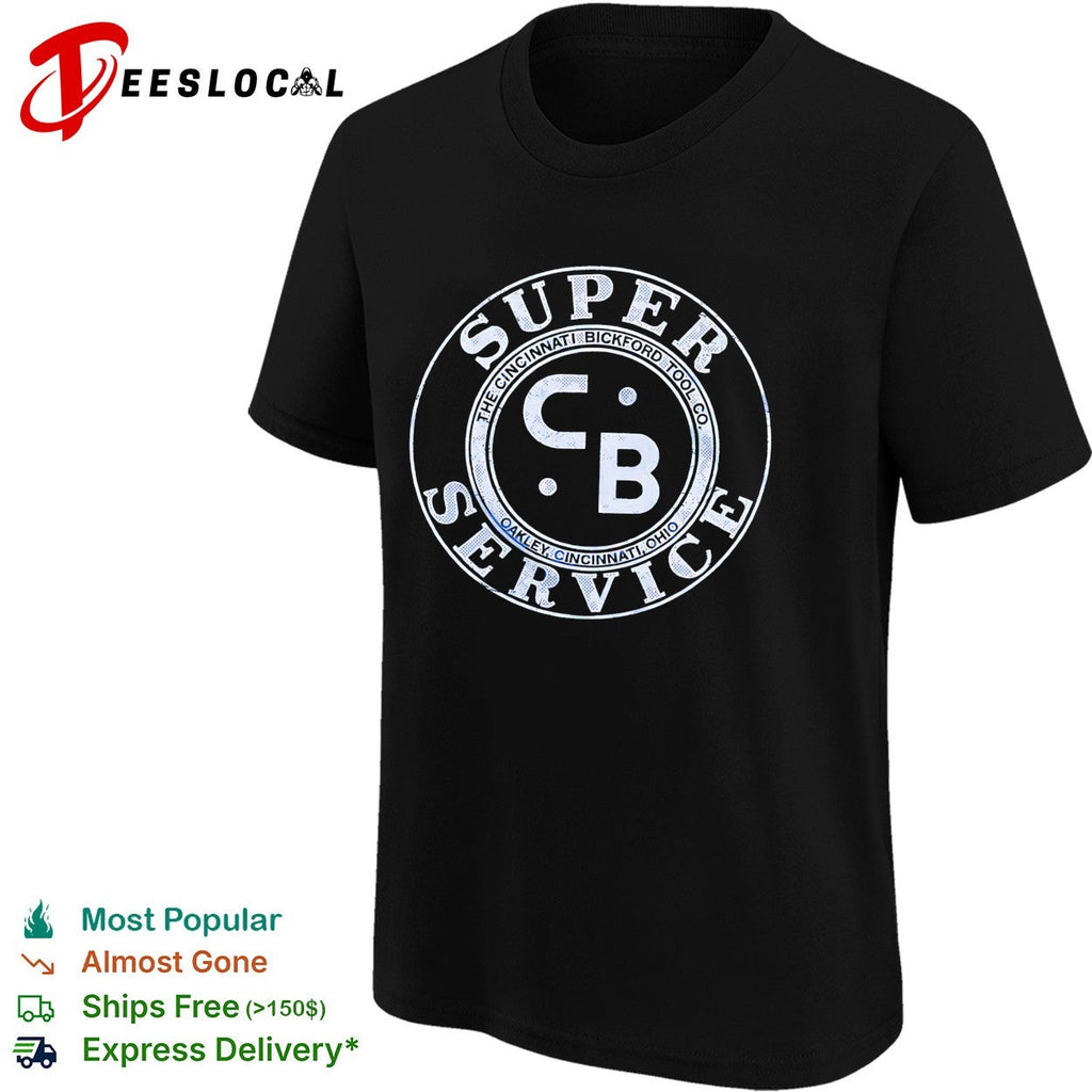 Super Service CB vintage Cincinnati gas station circular badge logo graphic shirt Unisex