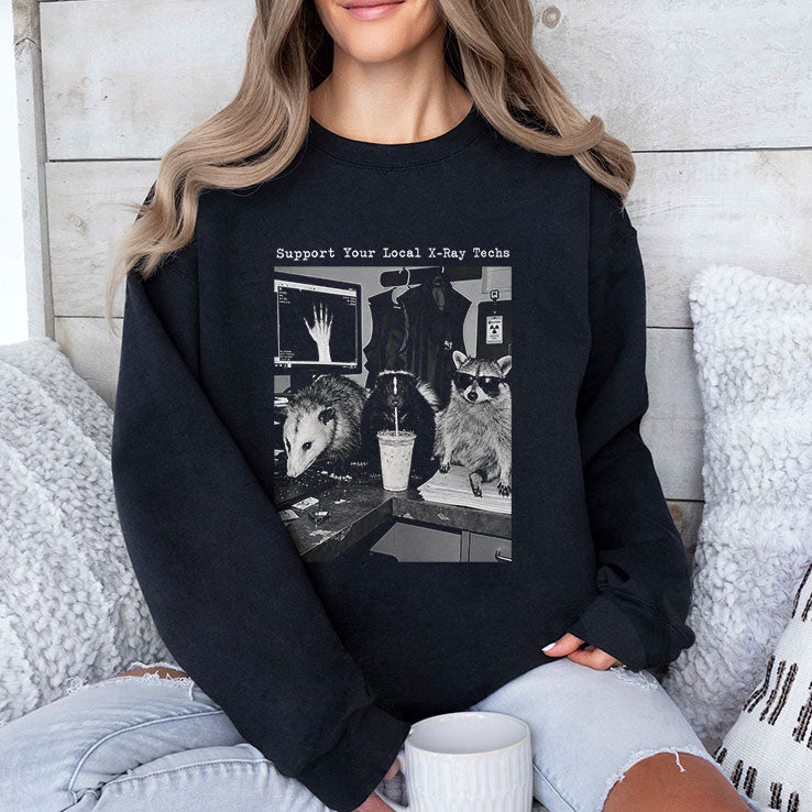 Support Your Local X-Ray Techs Raccoon T Shirt