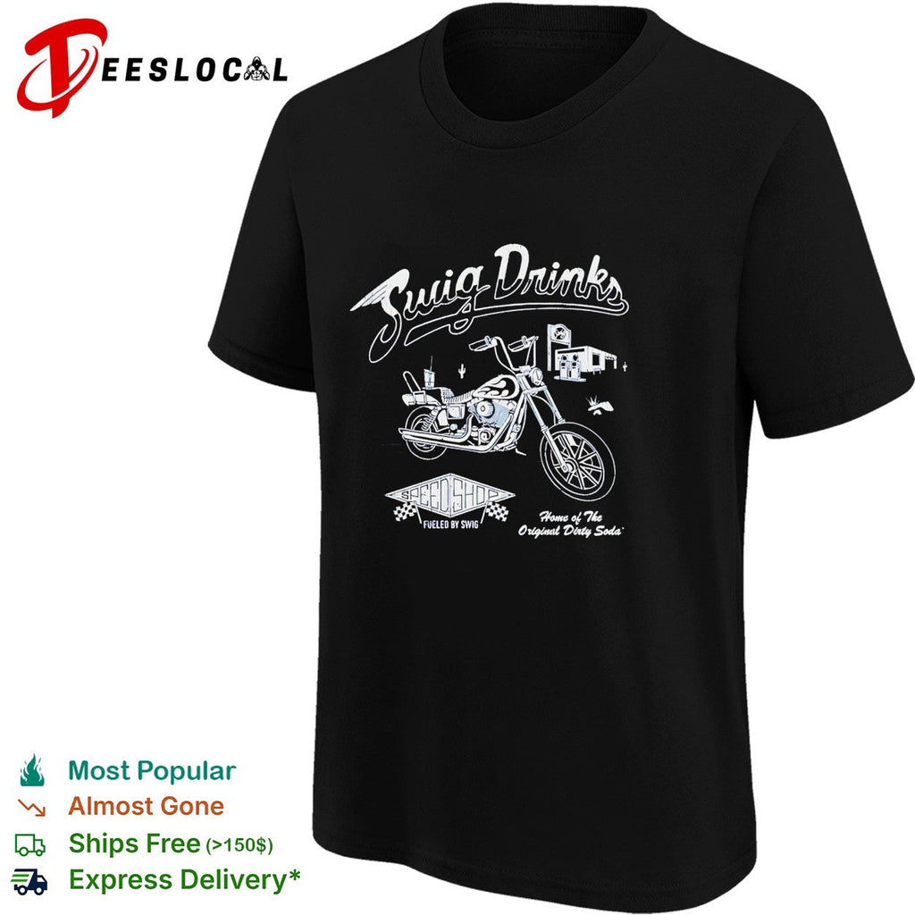 Swig Drinks original dirty soda motorcycle diner vintage logo shirt Unisex
