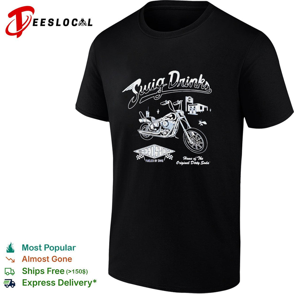 Swig Drinks original dirty soda motorcycle diner vintage logo shirt Unisex