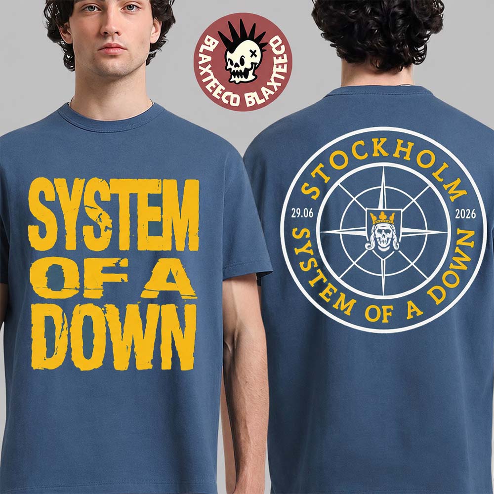 System Of A Down Stockholm Sweden 2026 Exclusive Tee At Strawberry Arena On 29 June 2026 Two Sided