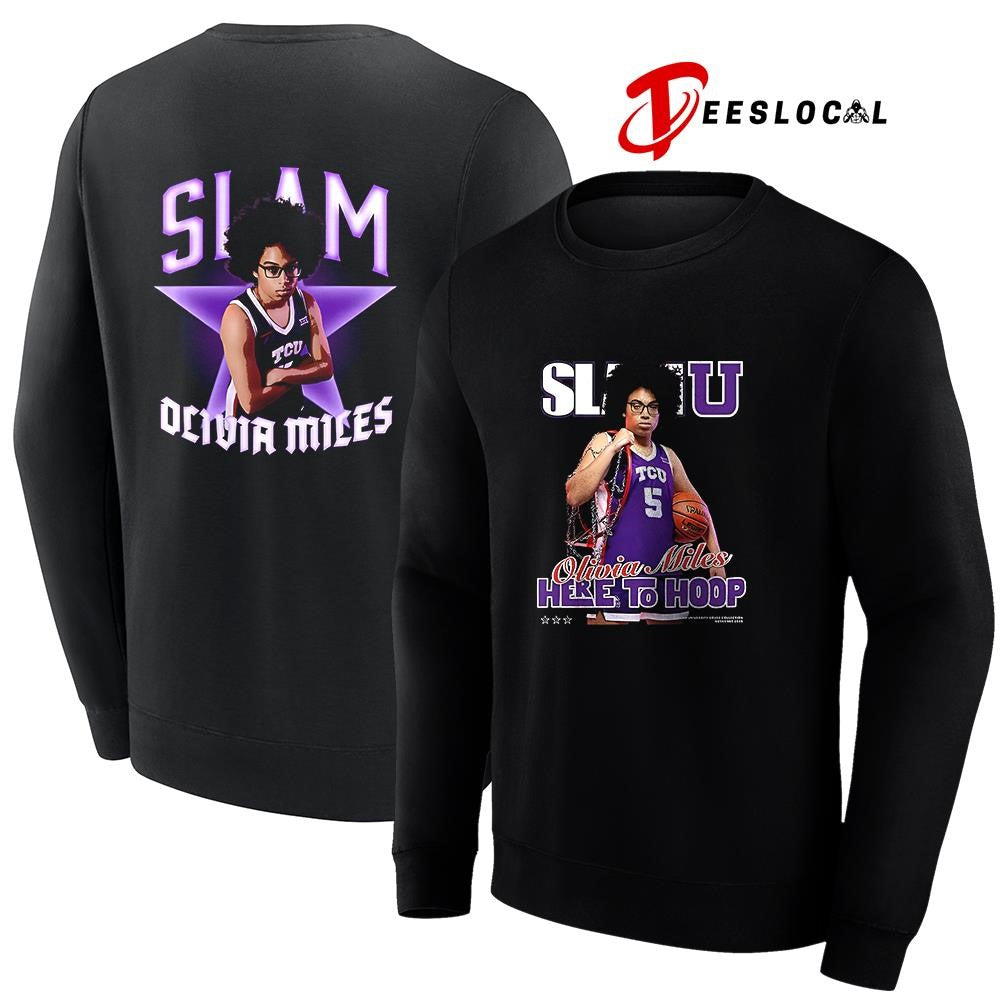 TCU Horned Frogs SLAM Olivia Miles here to hoop graphic shirt Unisex