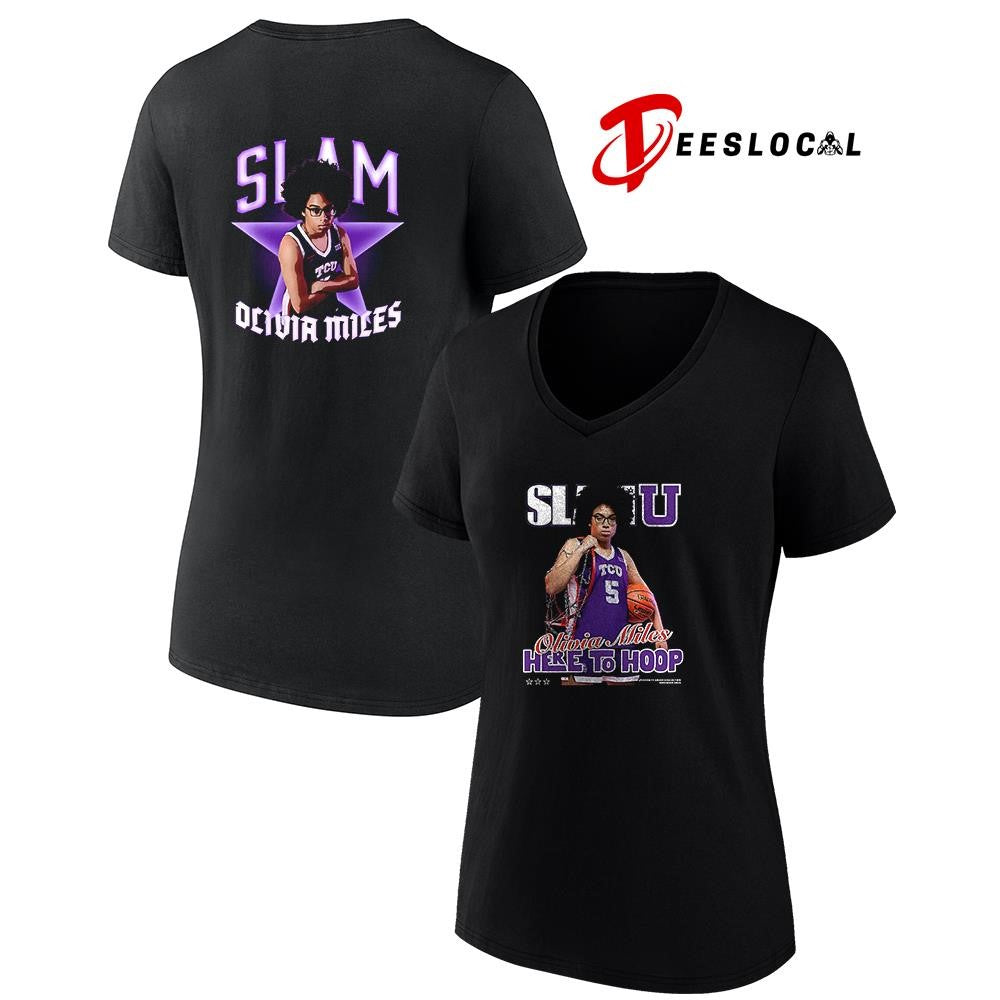 TCU Horned Frogs SLAM Olivia Miles here to hoop graphic shirt Unisex