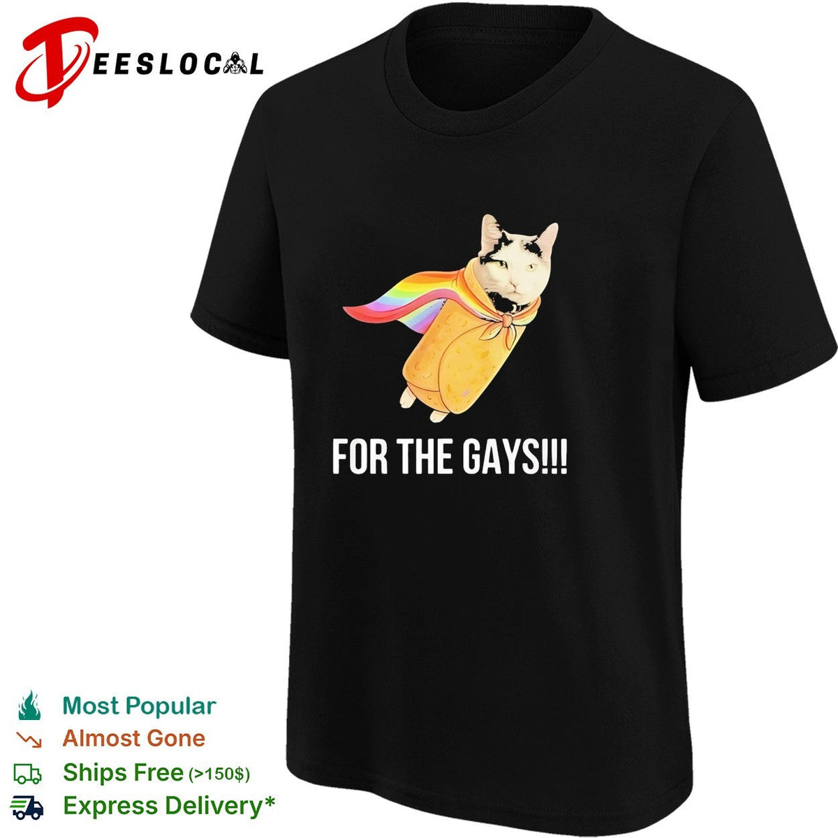 Taco Cat Pride Flag For The Gays funny shirt Unisex
