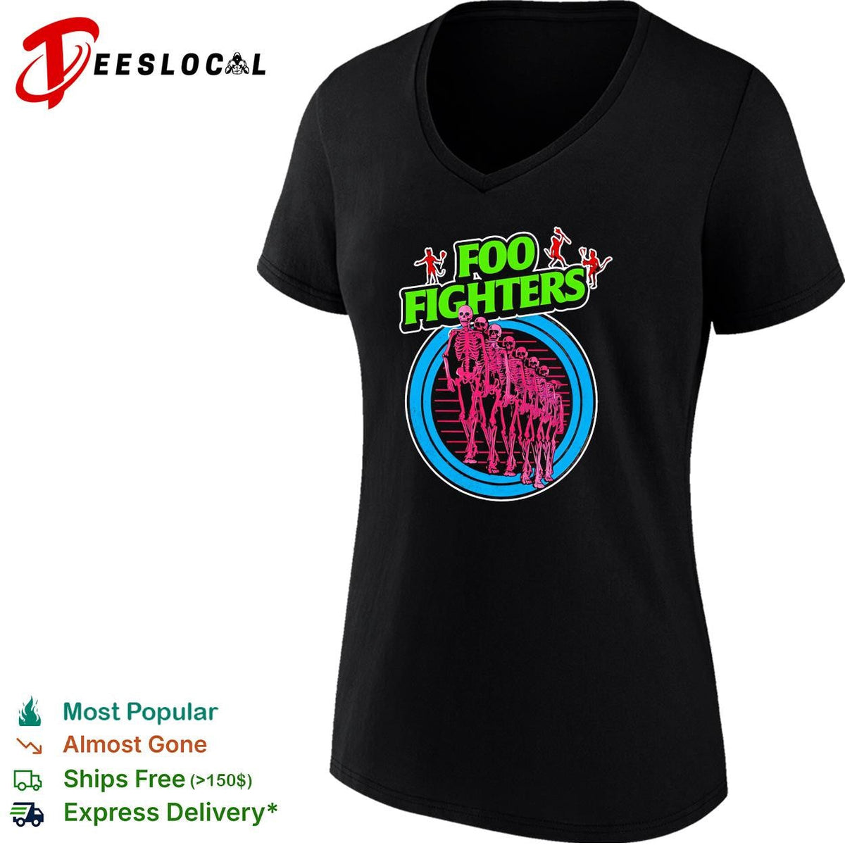Take Cover Tour Europe And UK Neon Skeleton shirt Unisex