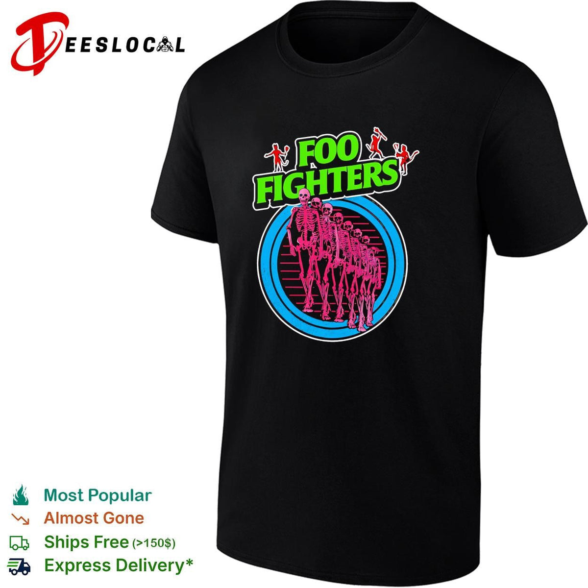 Take Cover Tour Europe And UK Neon Skeleton shirt Unisex