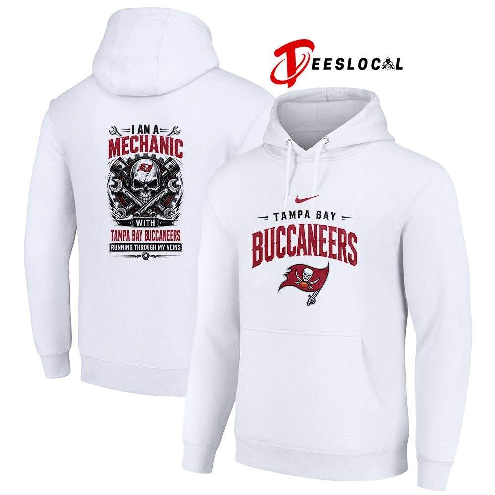 Tampa Bay Buccaneers I am a mechanic running through my veins skeleton shirt Unisex