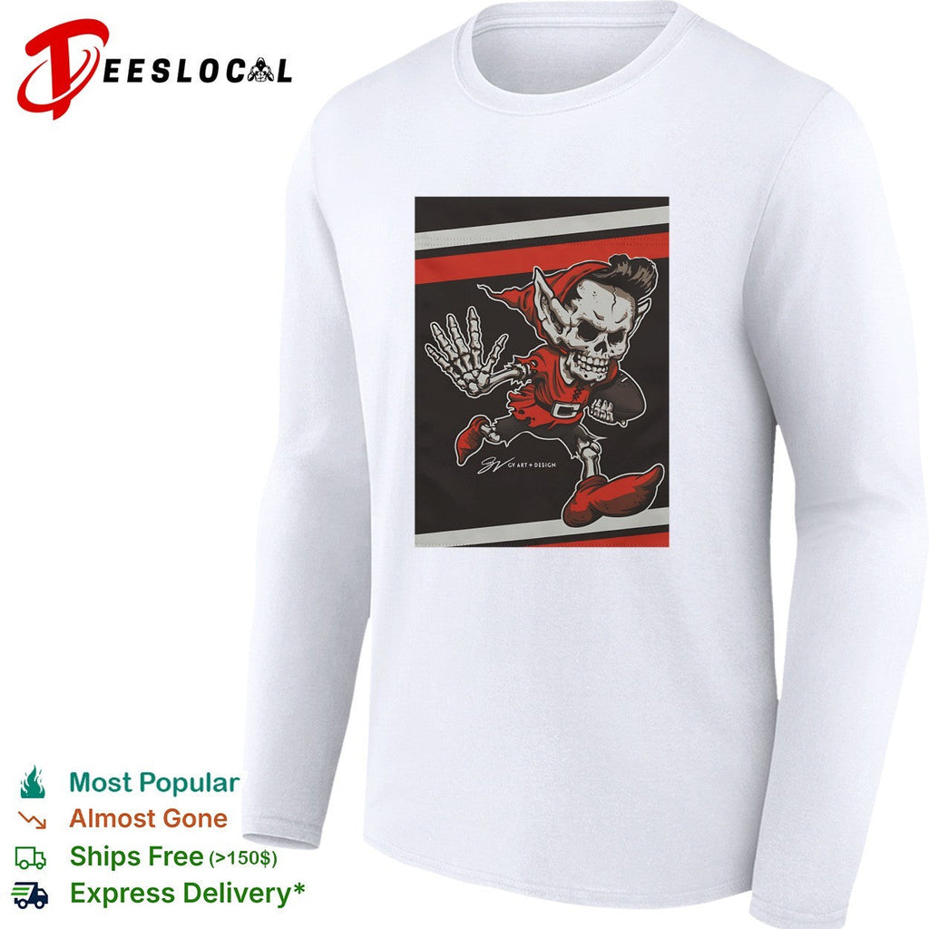 Tampa Bay Buccaneers skeleton pirate mascot running vintage art shirt Unisex