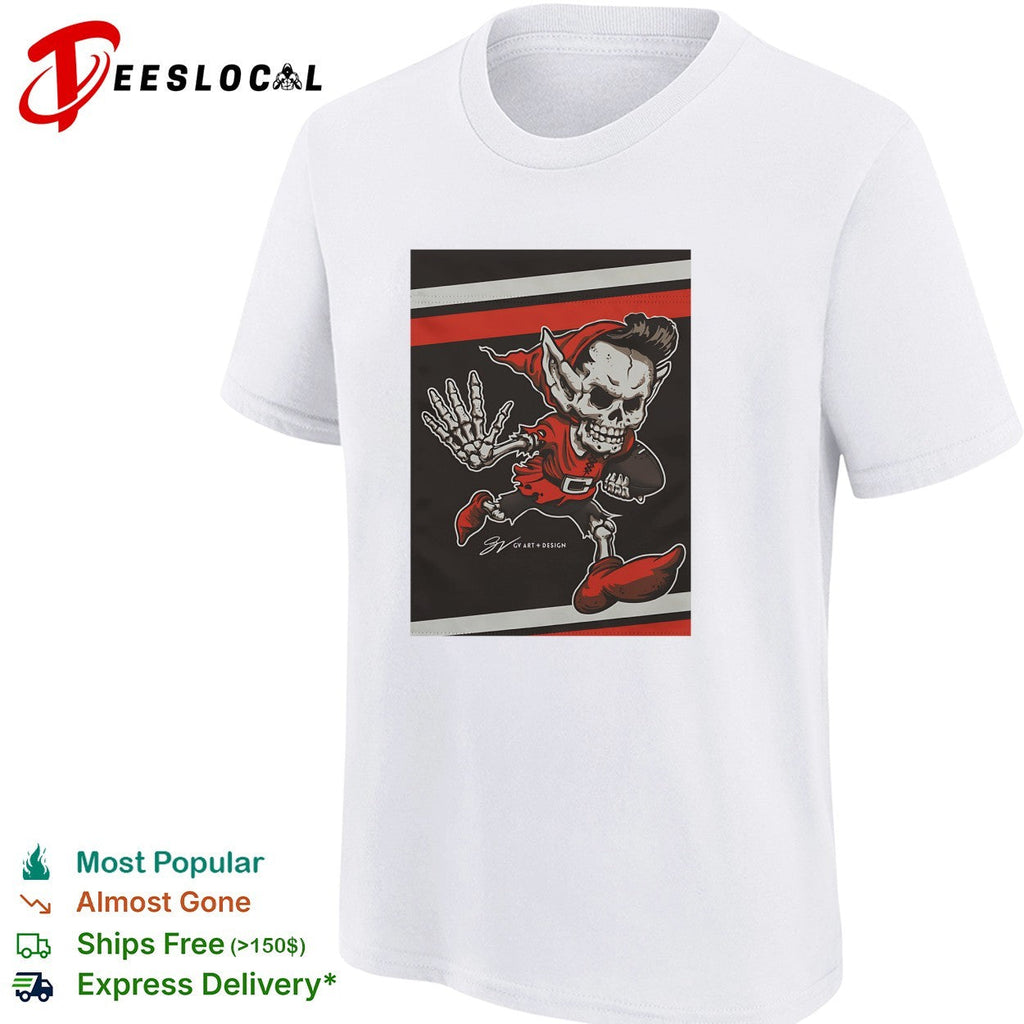 Tampa Bay Buccaneers skeleton pirate mascot running vintage art shirt Unisex