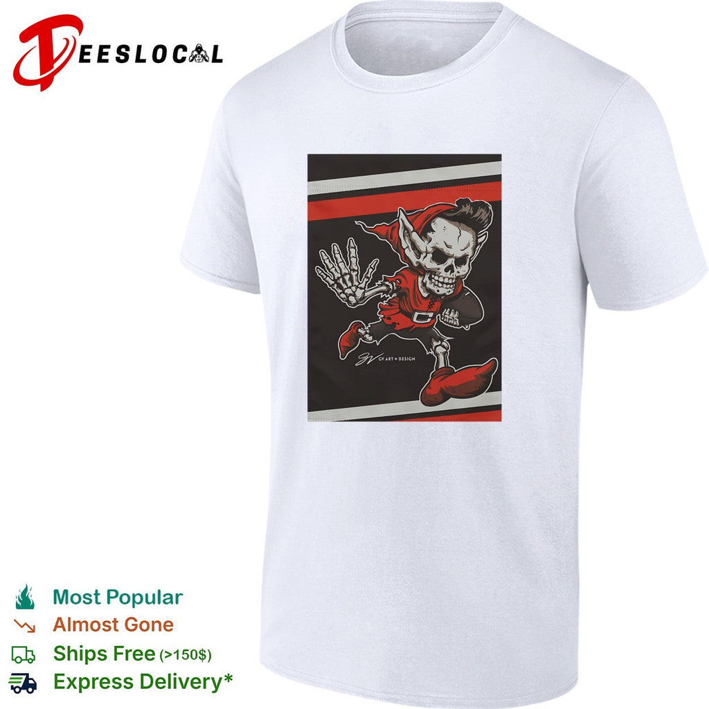 Tampa Bay Buccaneers skeleton pirate mascot running vintage art shirt Unisex