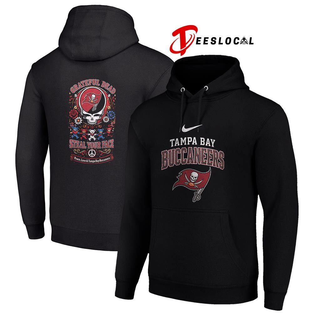 Tampa Bay Buccaneers x Grateful Dead steal your face peace love logo shirt Unisex