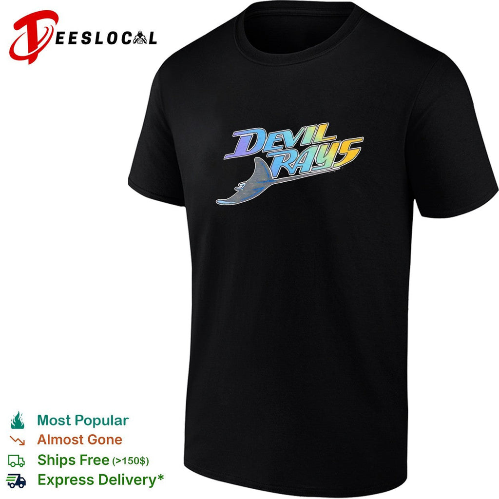 Tampa Bay Devil Rays holographic rainbow stingray logo shirt Unisex