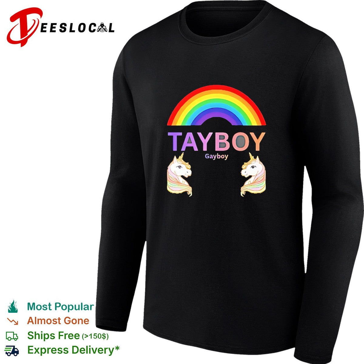 Tay boy gay boy unicorn rainbow shirt Unisex