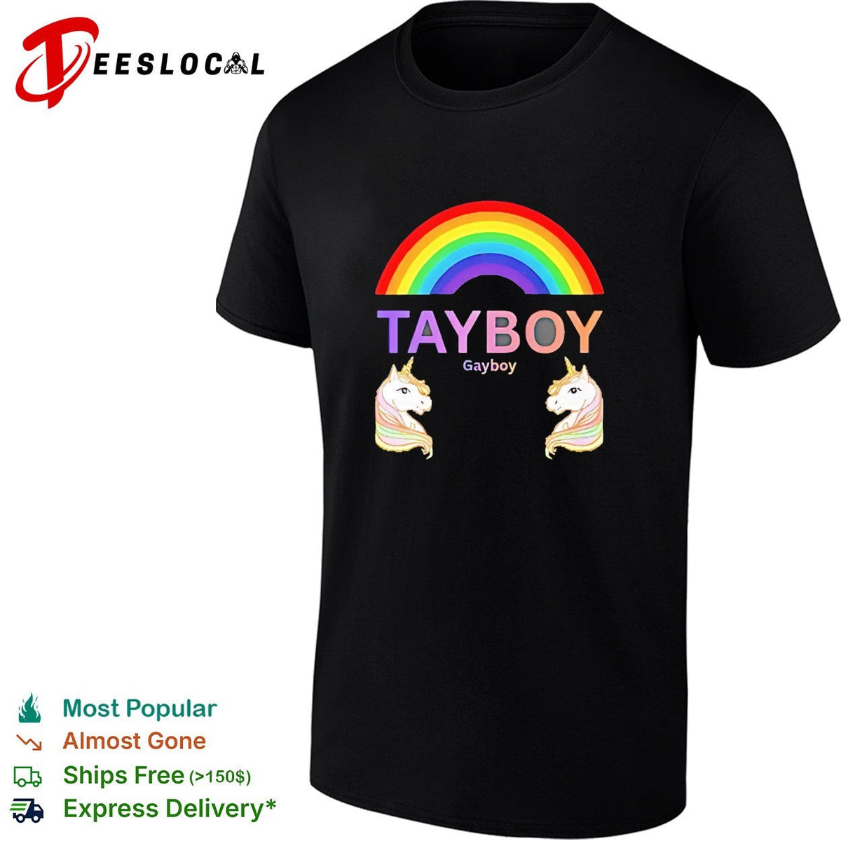 Tay boy gay boy unicorn rainbow shirt Unisex