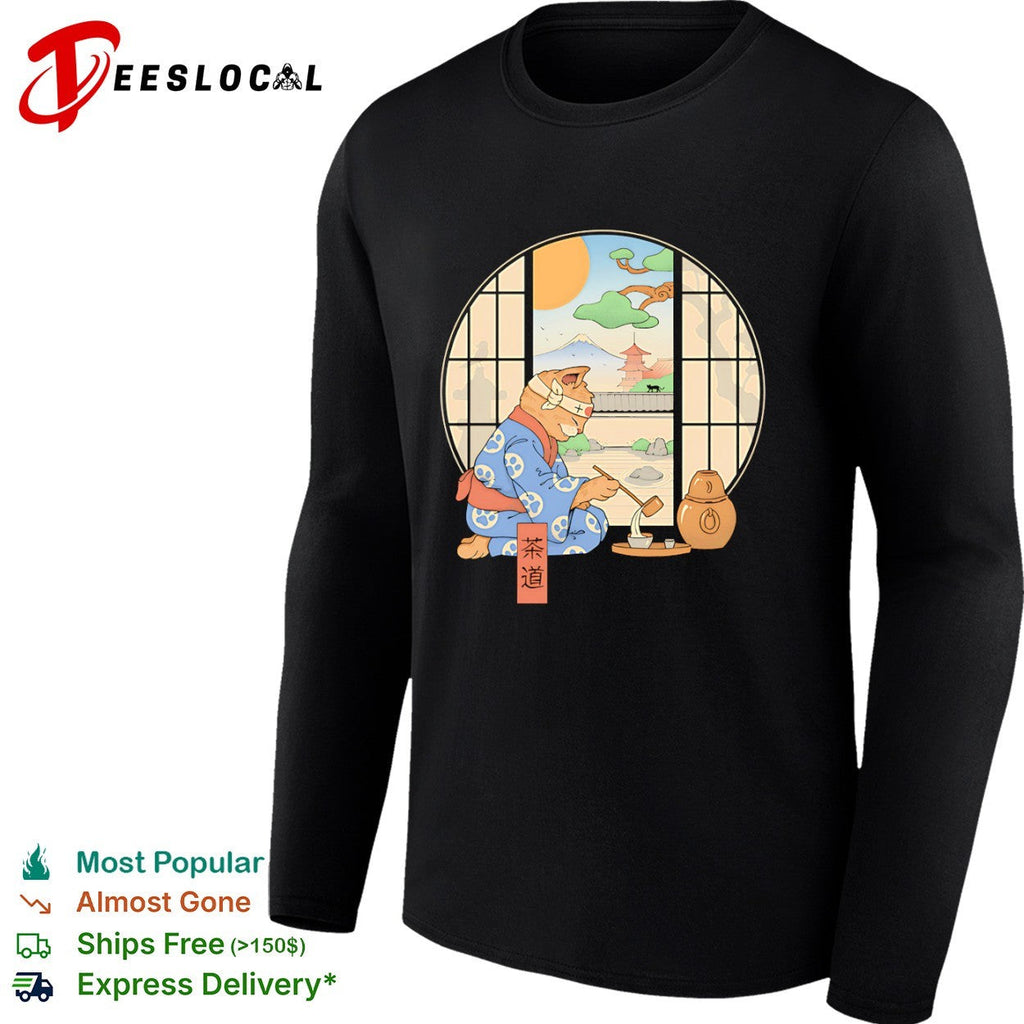 Tea Cat Ceremony a ukiyo-e style shirt Unisex