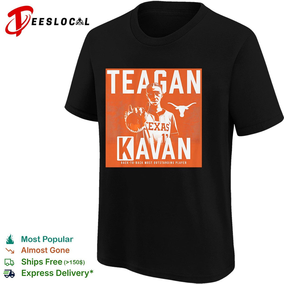 Teagan Kavan Texas Longhorns back to back most outstanding player portrait shirt Unisex
