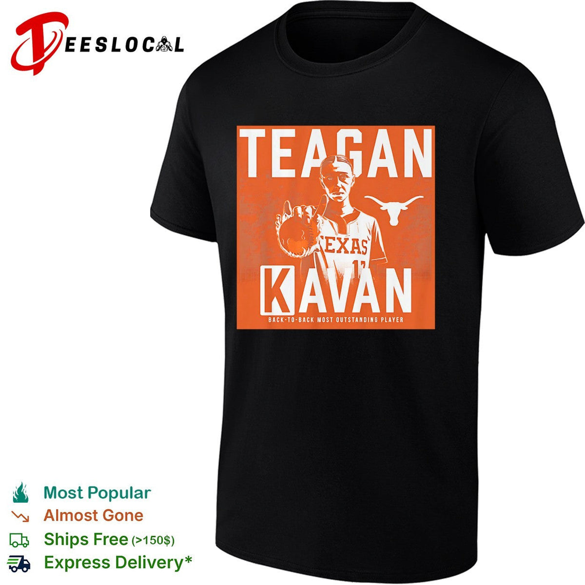 Teagan Kavan Texas Longhorns back to back most outstanding player portrait shirt Unisex