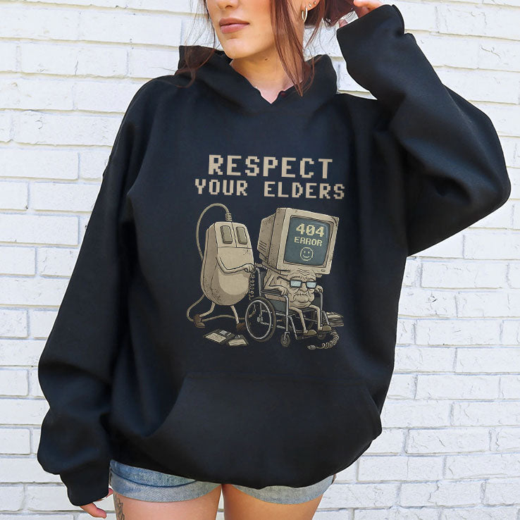 Tech 404 Error Hilarious Respect Your Elders T Shirt Unisex