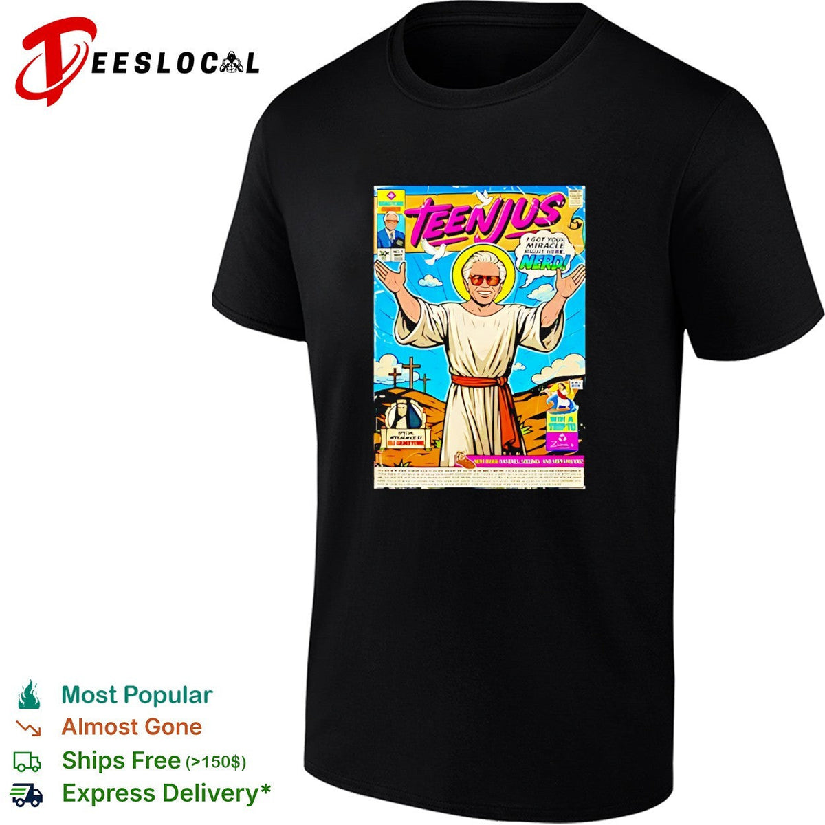 Teenjus comic book parody humor graphic shirt Unisex