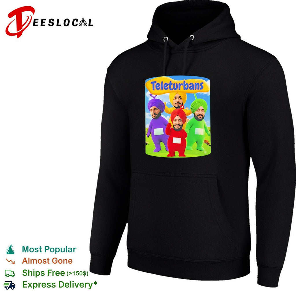 Teleturbans colorful turban parody characters group illustration graphic shirt Unisex