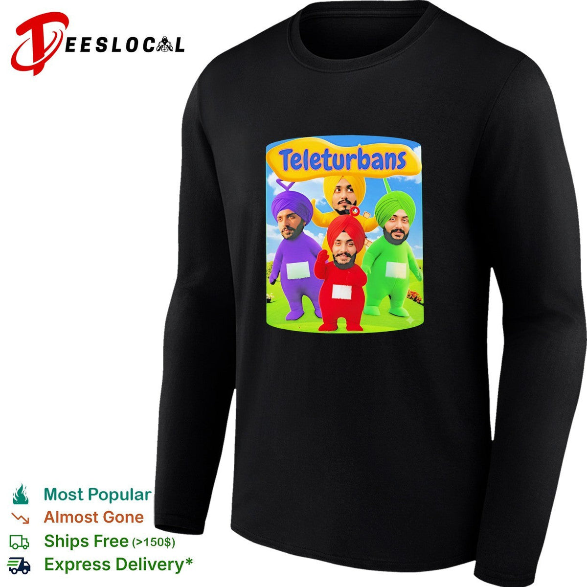 Teleturbans colorful turban parody characters group illustration graphic shirt Unisex