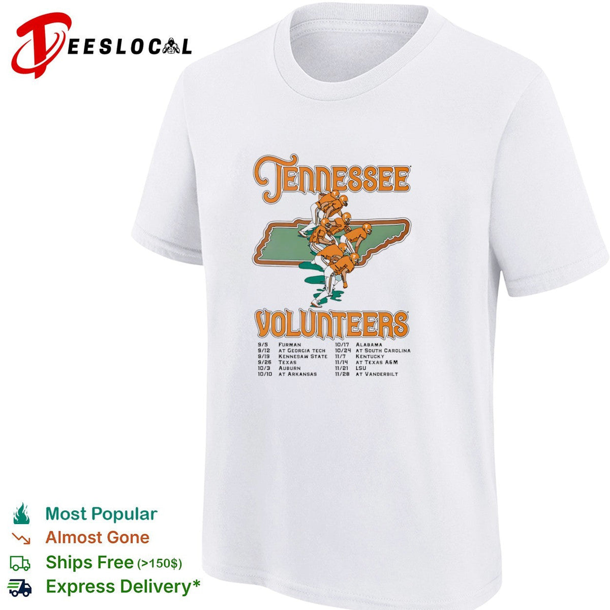 Tennessee Volunteers 2020 Schedule Furman Georgia Tech Kennesaw State Texas shirt Unisex