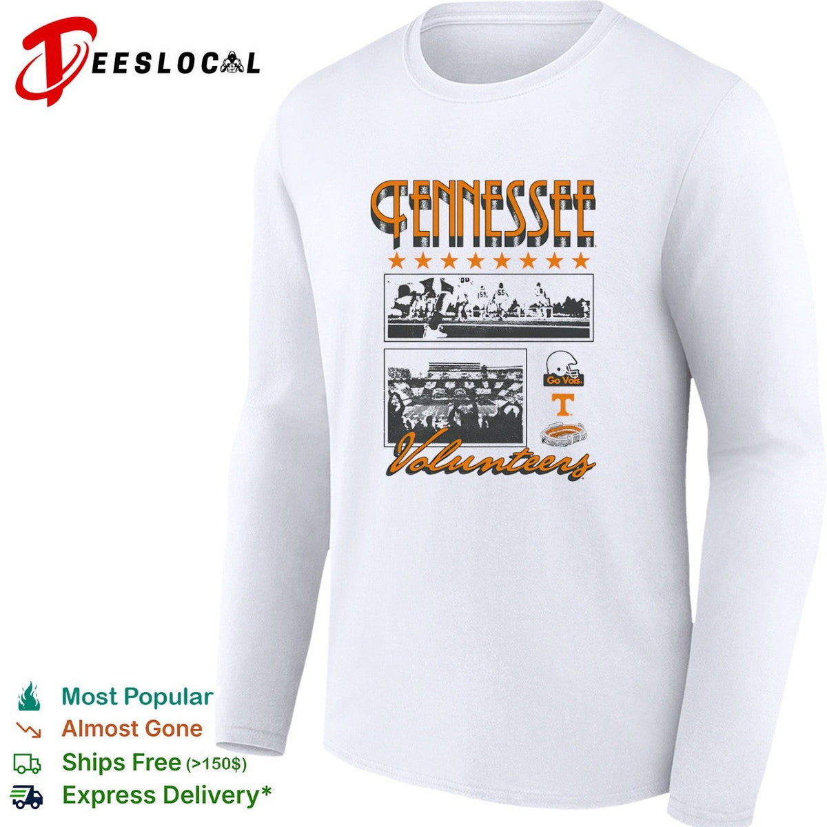Tennessee Volunteers Football Go Vols Stadium Helmet shirt Unisex