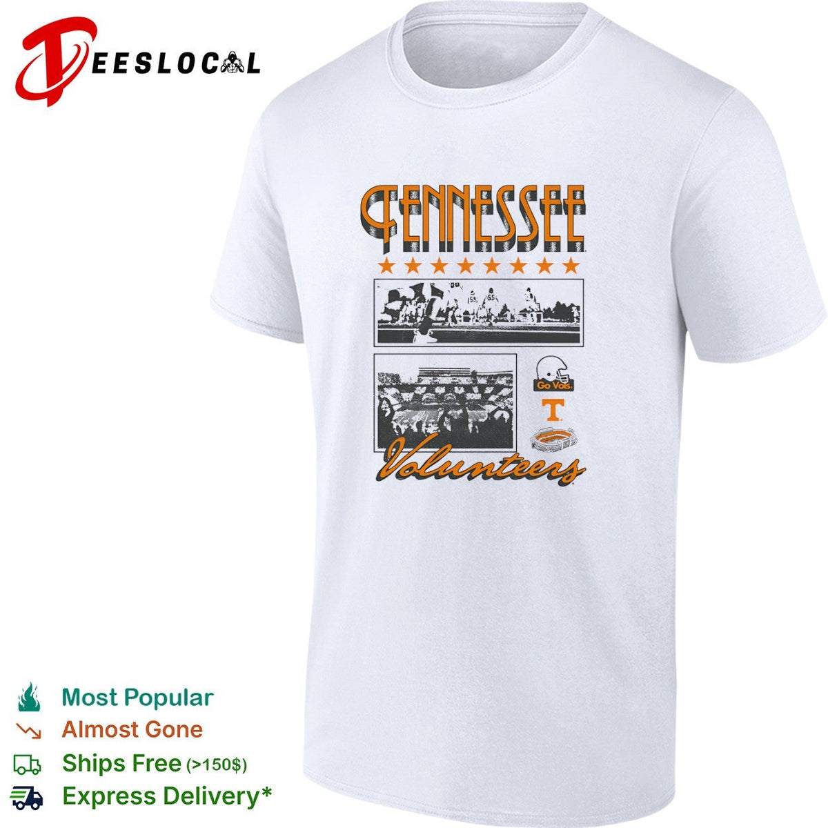 Tennessee Volunteers Football Go Vols Stadium Helmet shirt Unisex