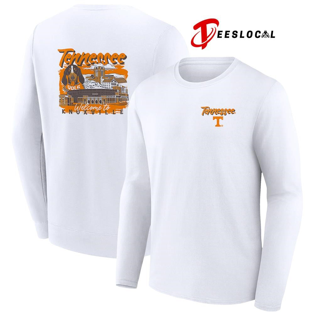Tennessee Volunteers welcome to Knoxville hand drawn campus football graphic shirt Unisex
