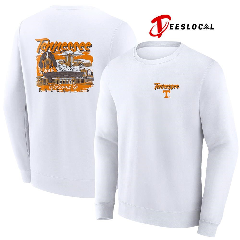 Tennessee Volunteers welcome to Knoxville hand drawn campus football graphic shirt Unisex