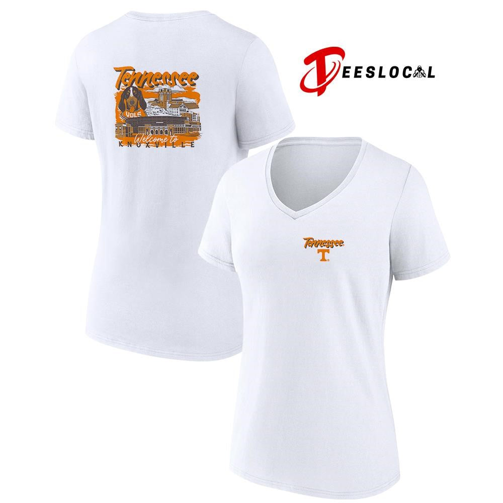 Tennessee Volunteers welcome to Knoxville hand drawn campus football graphic shirt Unisex