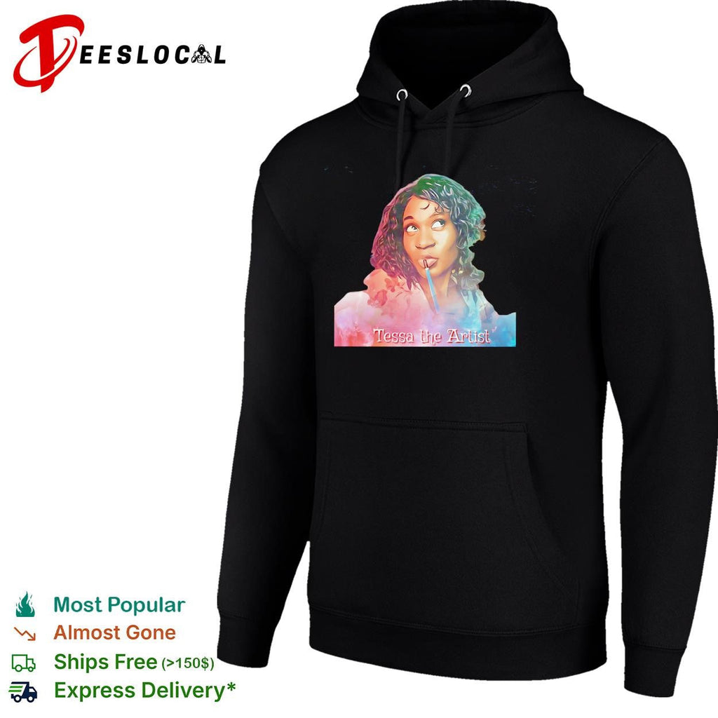Tessa the Artist girl painting stylized portrait shirt Unisex