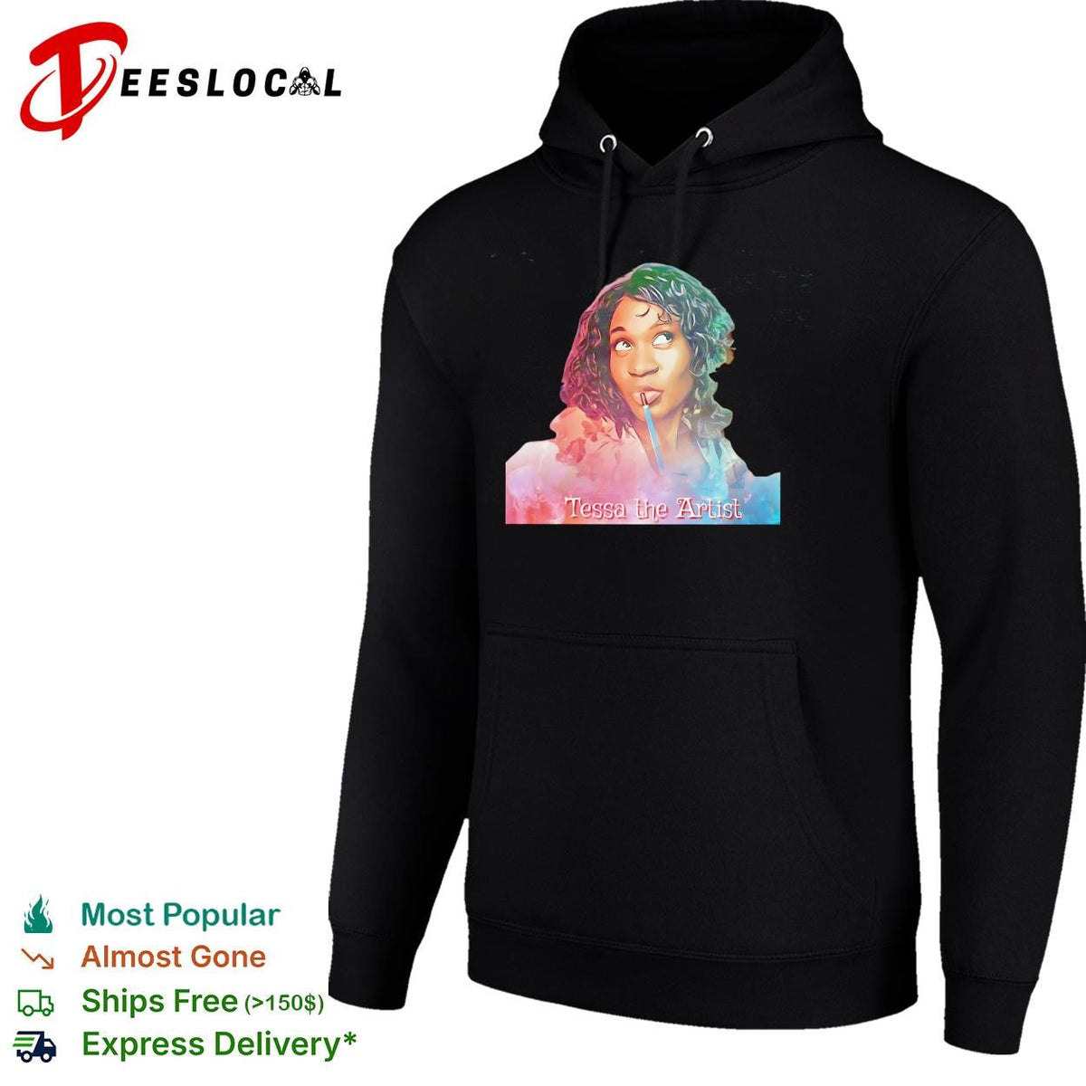 Tessa the Artist girl painting stylized portrait shirt Unisex