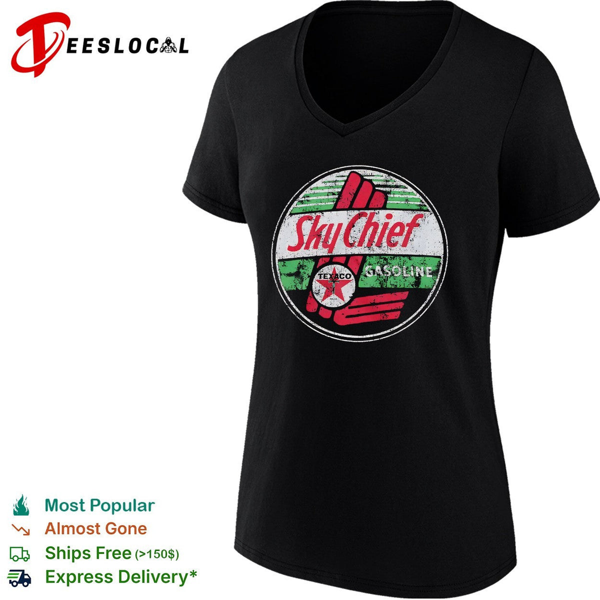 Texaco Sky Chief gasoline logo emblem print round circle sign motor oil shirt Unisex