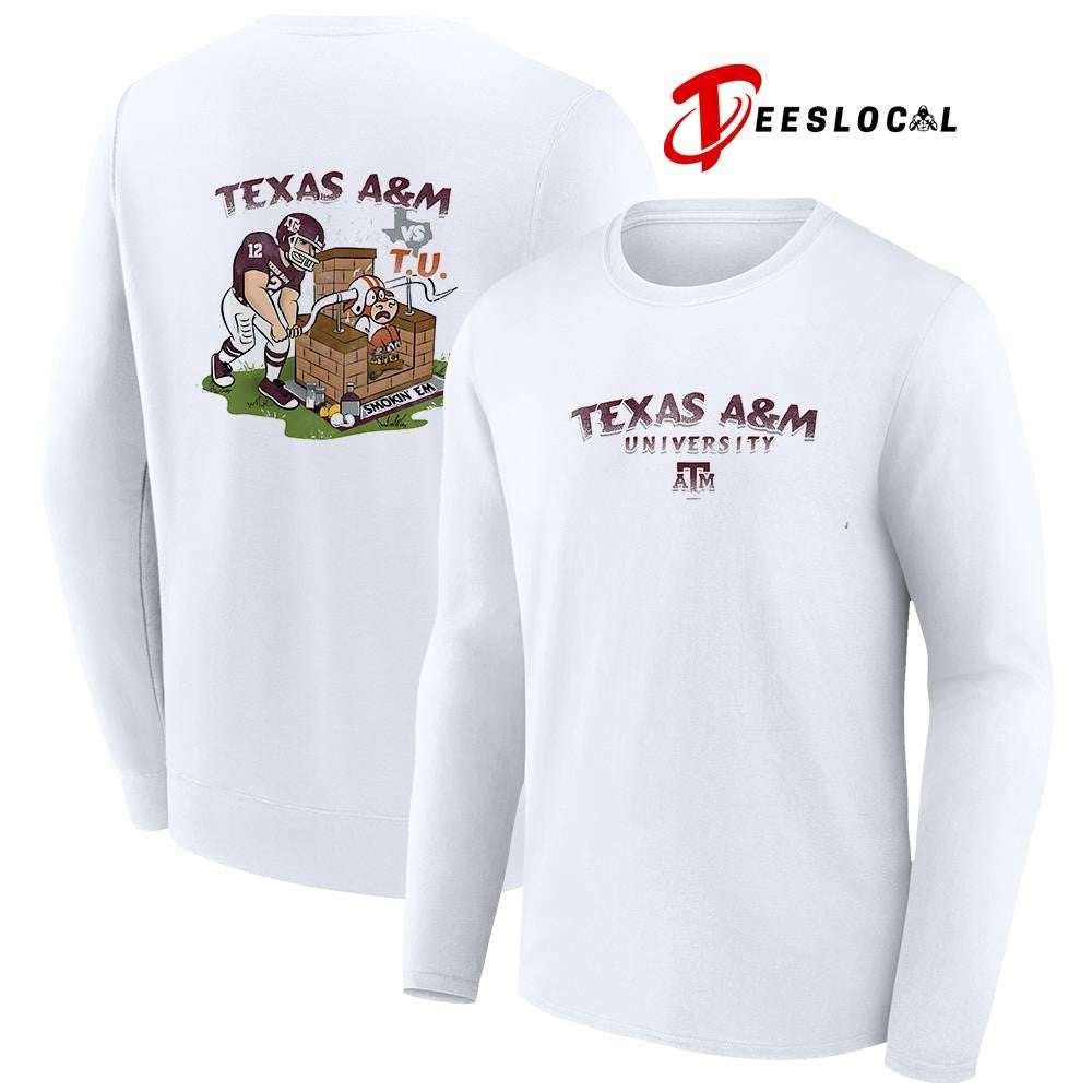 Texas A and M university vs Texas Longhorns smokin’ em mascot shirt Unisex
