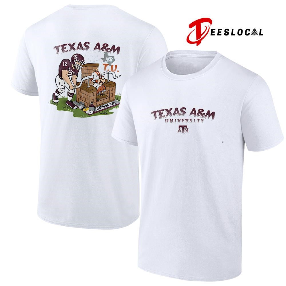 Texas A and M university vs Texas Longhorns smokin’ em mascot shirt Unisex