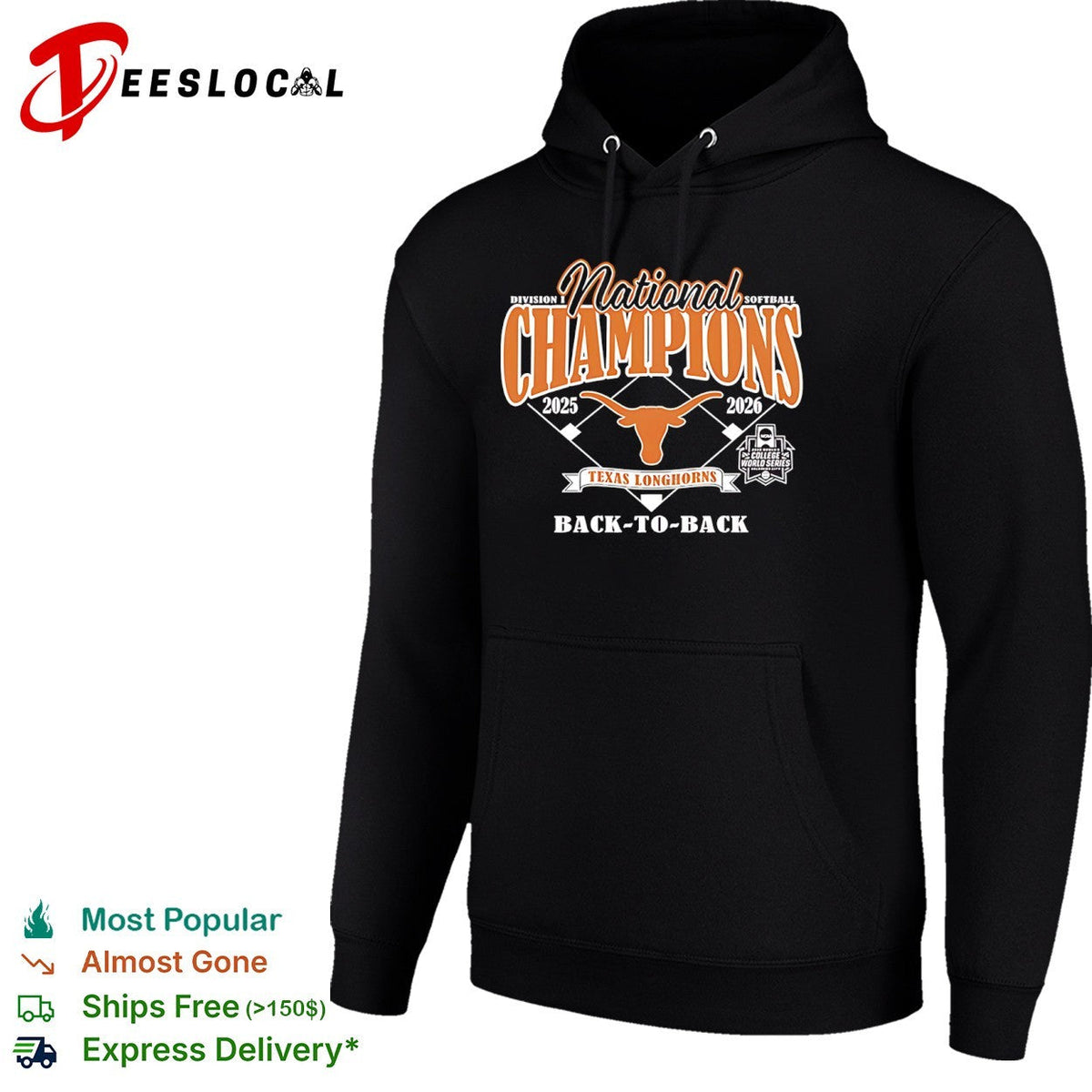 Texas Longhorns 2025 2026 National Champions Division I Softball Back to Back shirt Unisex