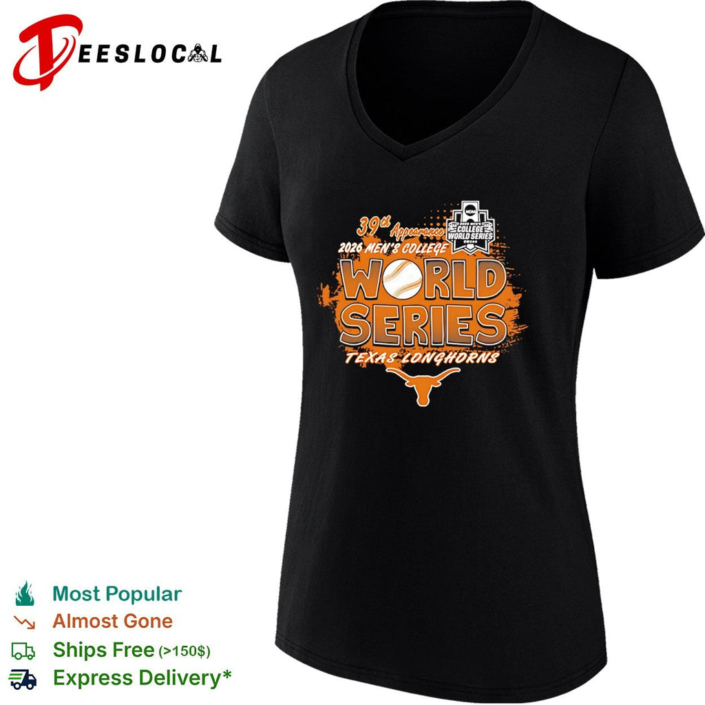 Texas Longhorns 2026 College World Series 39th NCAA Baseball shirt Unisex