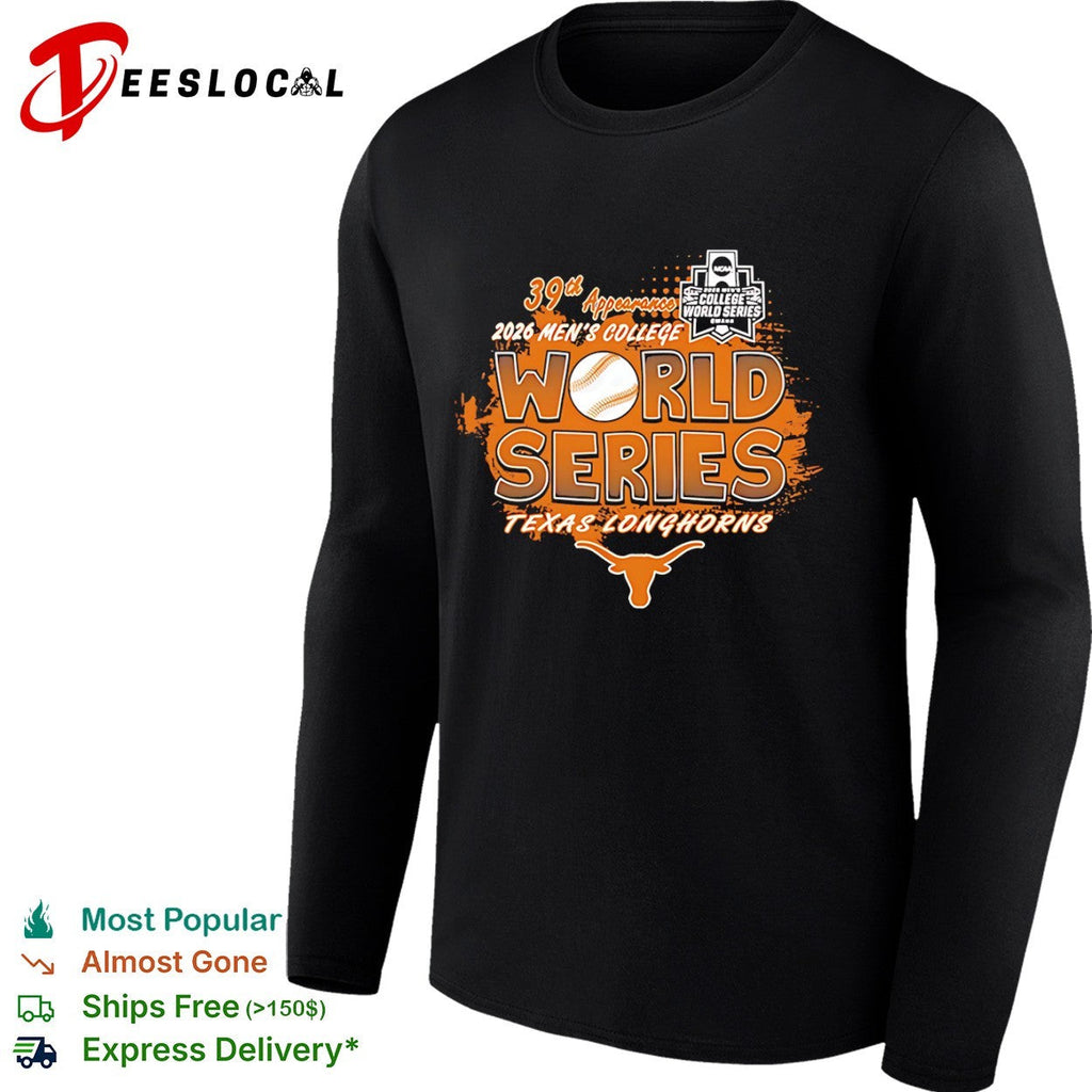 Texas Longhorns 2026 College World Series 39th NCAA Baseball shirt Unisex