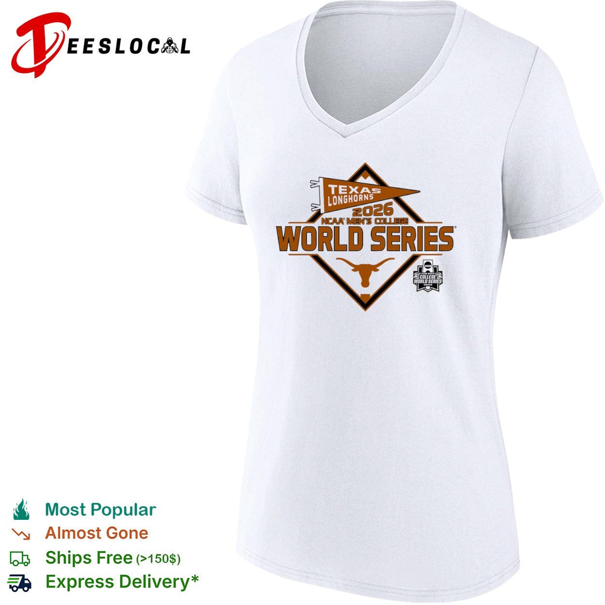 Texas Longhorns 2026 NCAA College World Series Omaha Baseball shirt Unisex