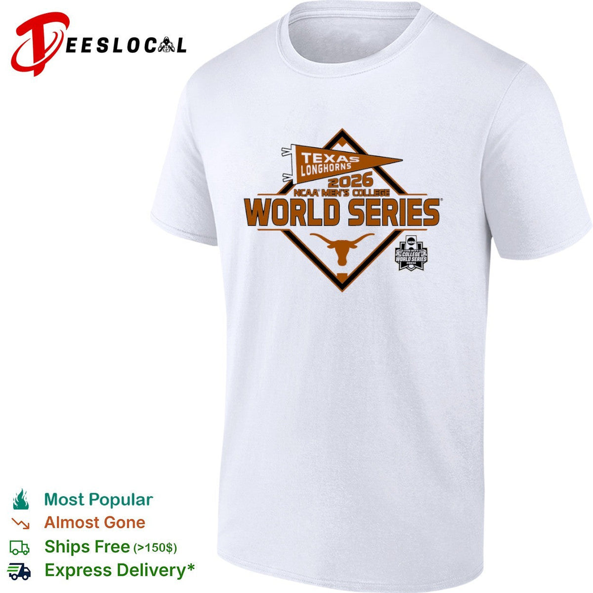 Texas Longhorns 2026 NCAA College World Series Omaha Baseball shirt Unisex