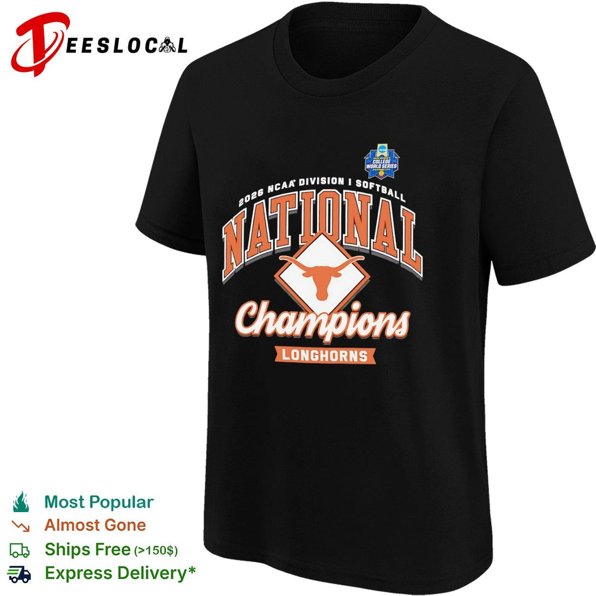Texas Longhorns 2026 NCAA Division I Softball National Champions Longhorns shirt Unisex