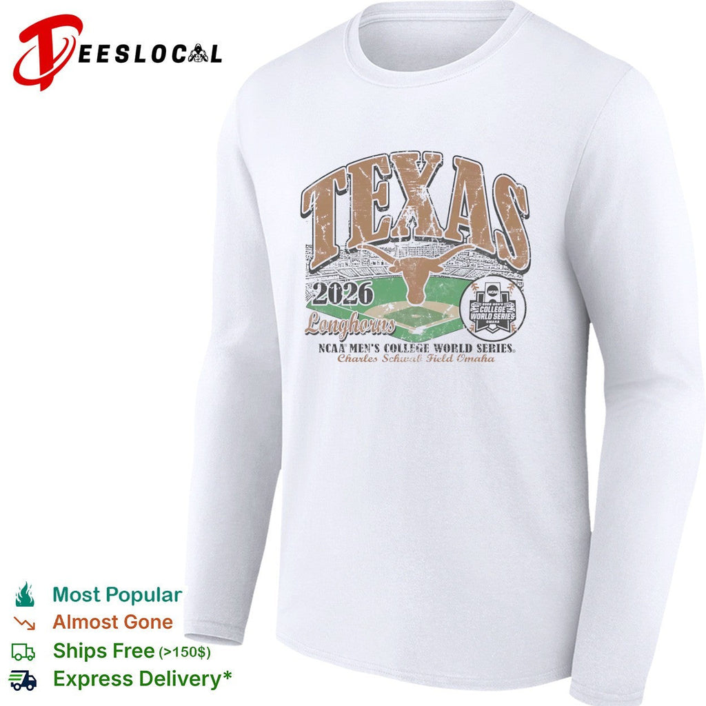 Texas Longhorns 2026 NCAA Mens College World Series Charles Schwab Field Omaha shirt Unisex