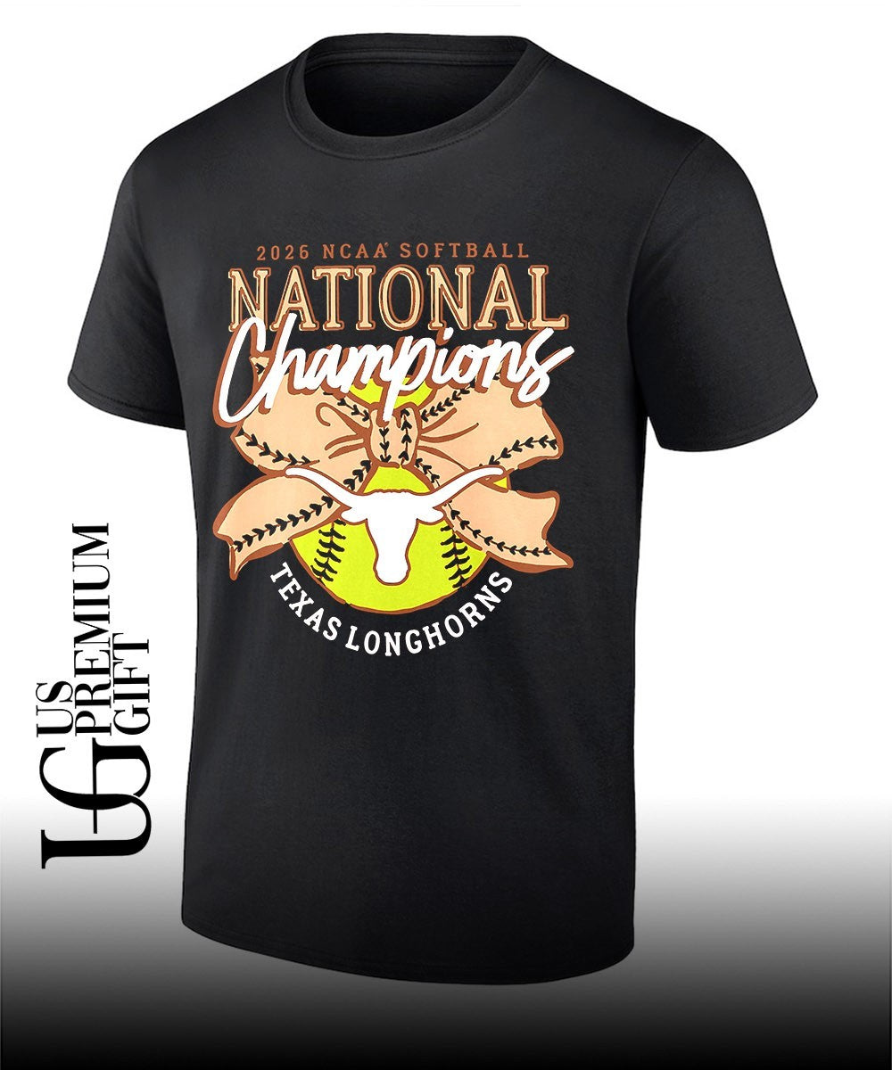 Texas Longhorns 2026 NCAA Softball National Champions Bow logo shirt Unisex