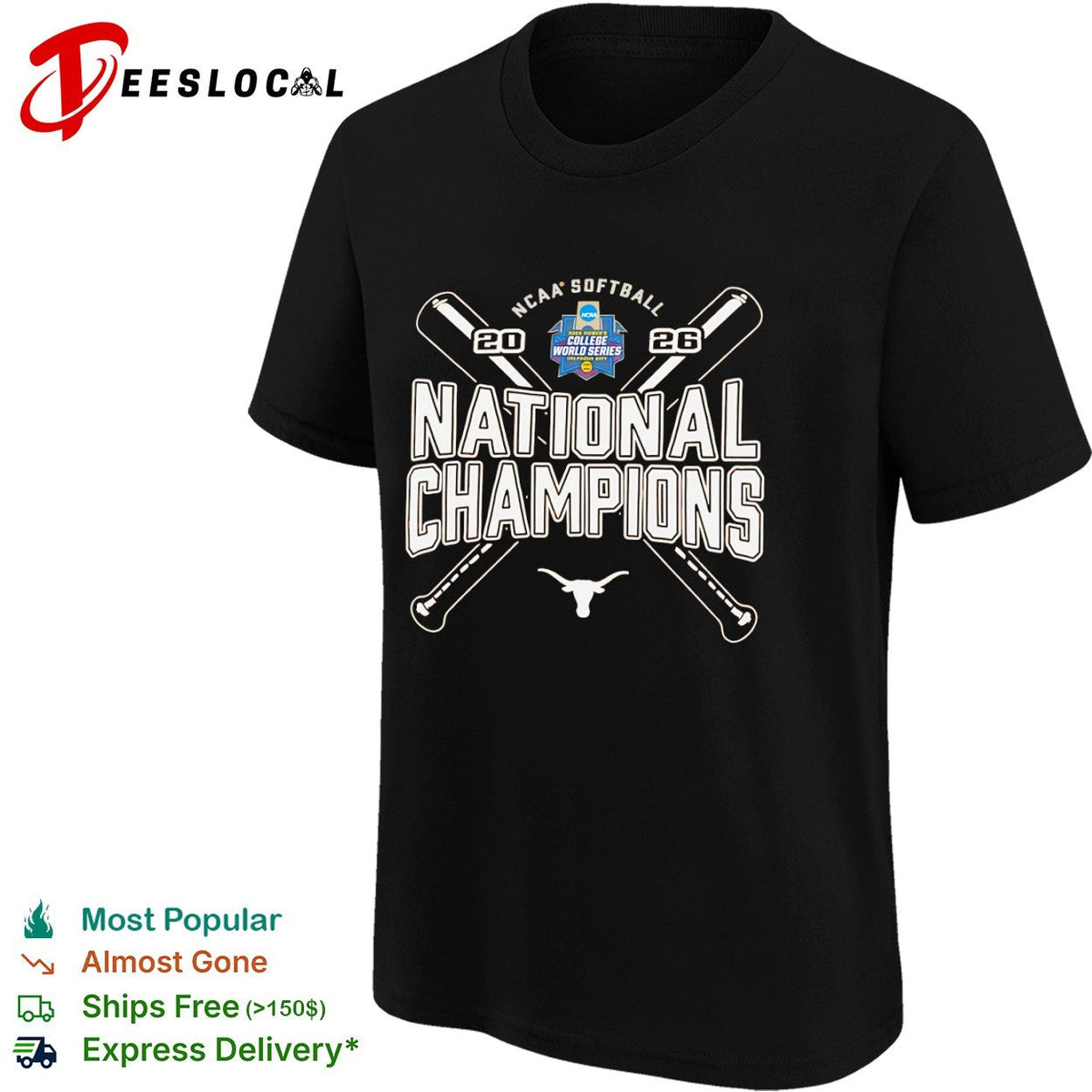 Texas Longhorns 2026 NCAA Softball National Champions Oklahoma City logo shirt Unisex